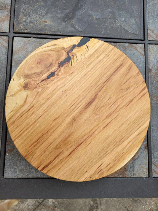 Lazy Susan - Cherry Wood and Black Epoxy